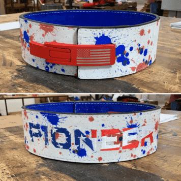 Pioneer Splatter Belt-Red, White and Blue