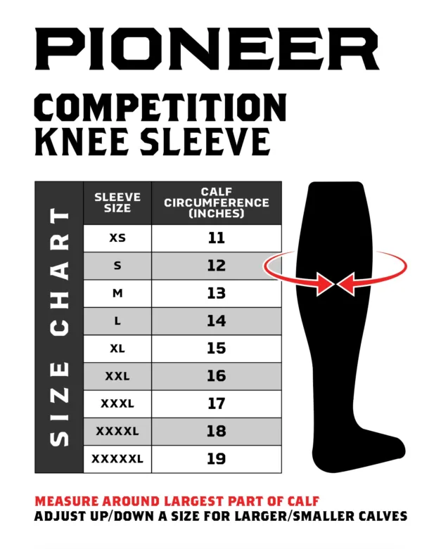 Pioneer Competition Knee Sleeves-Sizing